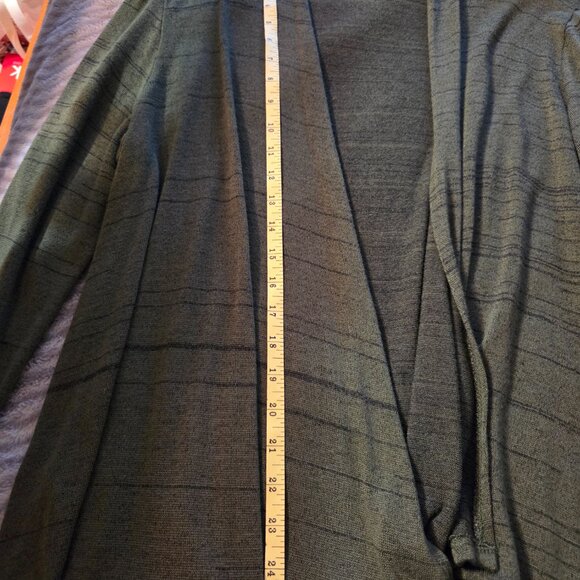 Choices Knit Open Front Cardigan Lightweight Dark Green Size XL - Picture 6 of 8